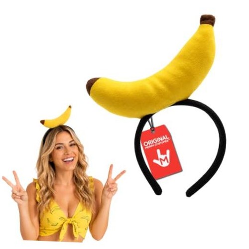 Banana hat yellow plush - banana,
