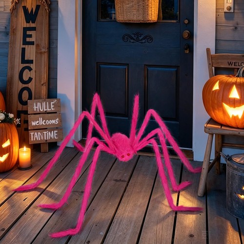 Hot pink halloween spider - pink,