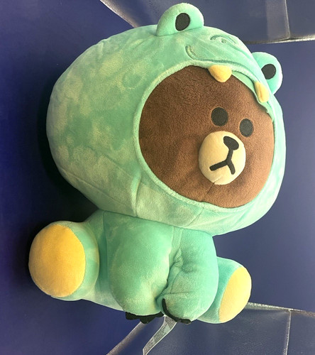 Brown raffy bear teal green - brown,