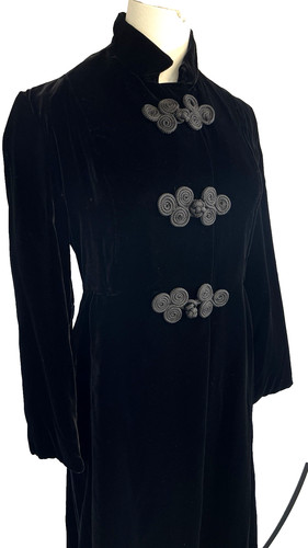 Womens vintage velvet mandarin - vintage,